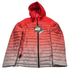 13-32 PAJAR Men's NWT Puffer Jacket Ombre Red/Gray Medium
